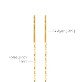 14 Ayar Altın Kuş Sallantı Zincir Tek Küpe 0,62 gr thumbnail 4