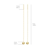 14 Ayar Altın Yuvarlak Sallantı Zincir Tek Küpe 0,58 gr thumbnail 3