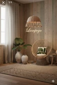 Lampega rattan bambu hasır avize thumbnail 2