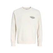 Jjmakoto Erkek Sweat Crew Neck Erkek Sweat 12278601 Print:Small Print/Antique White thumbnail 5