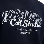 Jjmakoto Erkek Sweat Crew Neck Erkek Sweat 12278601 Print:Small Print/Antique White thumbnail 11