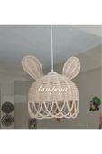 Lampega rattan bambu hasır tavşan kulaklı avize thumbnail 1