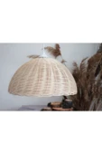 LAMPEGA Bej rattan bambu avize duy dahil şık ve doğal aydınlatma seçeneği thumbnail 1