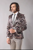 Tek Düğmeli Kamuflaj Desenli Kahverengi Ceket - Wessi thumbnail 1
