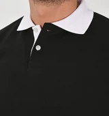 Siyah Çift Renkli Kışlık Polo Yaka Sweatshirt Beyaz Yakalı thumbnail 2