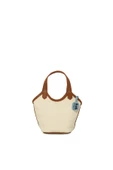 Bagmori Taba Deri Garnili Kanvas Mini Çanta thumbnail 1