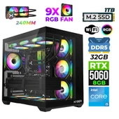 Xaser Pearl X10 i5 14600K 32GB DDR5 Ram 1TB M.2 NVMe SSD 8GB RTX5060 Oyuncu Render Tavsiye Sistem thumbnail 1