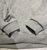 3 İplik Şardonlu Hoodie Sweatshirt - Don't Look Back Gray thumbnail 4