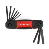 WORKPRO WP222029 9 Parça CR-V İnç Çakı Tipi Profesyonel Allen Anahtar Takımı thumbnail 2
