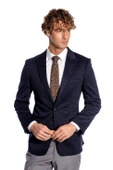 Lacivert Düz Slim Fit Erkek Ceket  - Wessi thumbnail 8