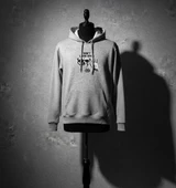 3 İplik Şardonlu Hoodie Sweatshirt - Don't Look Back Gray thumbnail 1