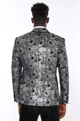 Gold Patterned Over Grey Men Prom Blazer - Wessi thumbnail 6