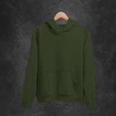 5'li Kışlık Unisex Kapşonlu Sweatshirt Seti (Siyah, Haki Yeşil, Bordo, Mor, Buz Mavi) thumbnail 6