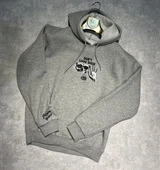 3 İplik Şardonlu Hoodie Sweatshirt - Don't Look Back Gray thumbnail 2