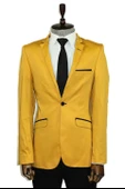 Single Button Collar Garni Tippet Yellow Jacket-Wessi thumbnail 1