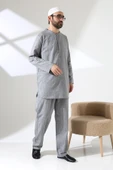 Erkek Tek Cepli Gömlek Pantolon İkili Takım Hac ve Umre Kıyafeti Gri (Vşn) thumbnail 4