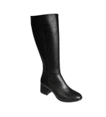 YAZKIŞ Kadın Siyah Cilt 36cm bilek Boyu 5cm Kalın Topuk Çizme thumbnail 1