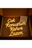 Magnetfoto Çok Konuştum Kahve Lazım neon tabela amber 50x50 thumbnail 3