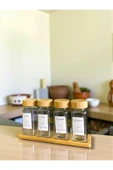 Gül Çelik 4 lü Bambu Kapaklı Standlı Baharatlık Seti thumbnail 2
