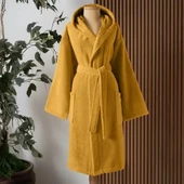 Altınbaşak Dolce Kapüşonlu Tekli Bornoz Amber/Hardal M/L Beden thumbnail 1