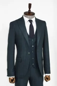 Ekose Ceketli Slim Fit Yeşil Erkek Takım Elbise - Wessi thumbnail 9