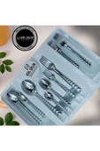 Gül Çelik 60 Parça 12 Kişilik Çatal Kaşık Seti Kalpli Model KUTULU 18,0 Kalite thumbnail 2