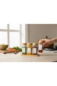 Gül Çelik 4 lü Bambu Kapaklı Standlı Baharatlık Seti thumbnail 1