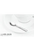 Gül Çelik Çatal Kaşık Seti 30 Parça 6 Kişilik Kalpli Model 18/0 Kalite thumbnail 7