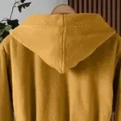 Altınbaşak Dolce Kapüşonlu Tekli Bornoz Amber/Hardal M/L Beden thumbnail 3