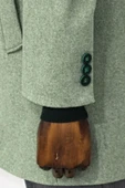 Petrol Yeşili Geniş Yaka Yün Erkek Kaban - Wessi thumbnail 5