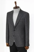 Kazayağı Desenli Yün Antrasit Erkek Ceket - Wessi thumbnail 4