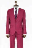 Desenli İki Parça Koyu Pembe Erkek Takım Elbise - Wessi thumbnail 7