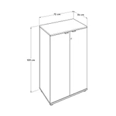 Rio 3 Raflı Kapaklı Kitaplık - Florida Meşe 72x109x34 cm thumbnail 6