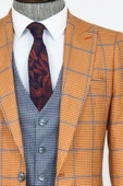 Desenli Slim Fit Turuncu Erkek Takım Elbise - Wessi thumbnail 2