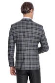 Ekose Ceketli Slim Fit Siyah Erkek Takım Elbise - Wessi thumbnail 9