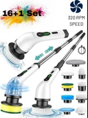 MPI BC-4 Şarj Edilebilir Elektrikli Temizlik Fırçası – 17 Parça Çok Amaçlı Set (Mutfak, Banyo, Araç) thumbnail 9