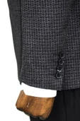 Kazayağı Desenli Füme Erkek Kruvaze Ceket - Wessi thumbnail 5