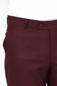 Slim Fit Desensiz Kumaş Bordo Erkek Pantolon - Wessi thumbnail 2