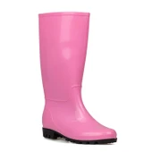 Kadın Pembe Uzun Yağmur Çizmesi, Su Geçirmez PVC, Kaymaz Taban, Günlük Outdoor Kullanım thumbnail 7