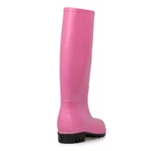 Kadın Pembe Uzun Yağmur Çizmesi, Su Geçirmez PVC, Kaymaz Taban, Günlük Outdoor Kullanım thumbnail 5