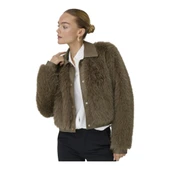 Kadın Kahve Onlyumi Life Faux Fur Jacket Otw Ceket 15356776 thumbnail 6