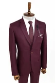 İki Düğme İki Parça Bordo Erkek Takım Elbise - Wessi thumbnail 5