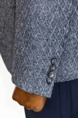 Kendinden Desenli Slim Fit Yün Erkek Lacivert Ceket - Wessi thumbnail 5