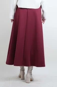 Tesettür Etek Yandan Çapraz Bağlamalı Scuba Etek Bordo thumbnail 3