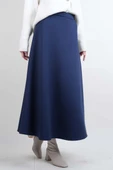 Tesettür Etek Mevlana Kloş Scuba Etek Lacivert thumbnail 3