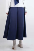 Tesettür Etek Mevlana Kloş Scuba Etek Lacivert thumbnail 4