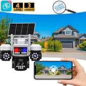 O-Kam 5051 9MP 10X Zoom 4 Lens 3 Ekran UltraHD 4G Solar Akıllı Güvenlik Kamerası thumbnail 4