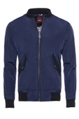 Fermuarlı Kapaklı Cepli Mavi Erkek Bomber Ceket - Wessi thumbnail 1