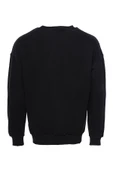 Siyah Desensiz Bisiklet Yaka Sweatshirt - Wessi thumbnail 2