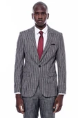 Çizgili Ceket Pantolon Gri Erkek Takım Elbise - Wessi thumbnail 5